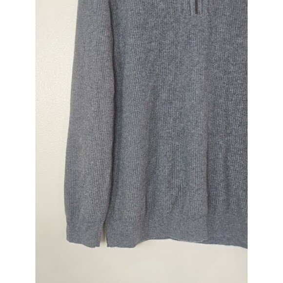 Vineyard Vines Cashmere Quarter Zip Pullover Sweater Mens Size Large Gray - Picture 7 of 10